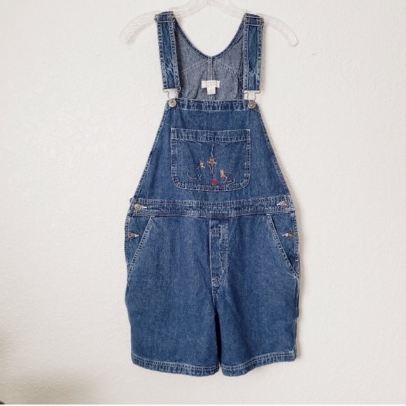 Christopher & Banks Denim - Size small vintage overalls with cat embroidery